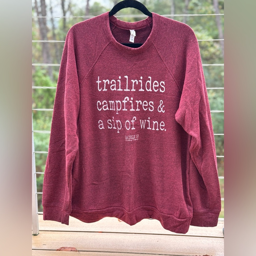 Wine red fall favorites crew neck